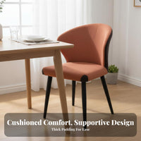 Wear-Resistant Upholstered Side Chair Ergonomic Backrest Curved Back Side Chair Soft Padded Cushion Dining Seat Anti-Slip Foot Pads for Homeowners, Restaurant Owners, Interior Designers, Living Room, Kitchen, Cafe, Office