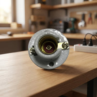 Bulb Holder for Pendant Lights with E14 Lamp Holder and Round Flat Base, Ceramic Screw Socket for DIY Home Lighting, Flame Retardant 660W 250V 2A