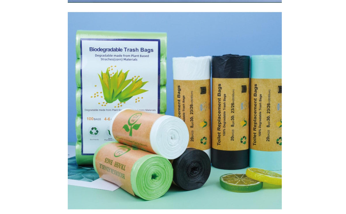 Thickened Biodegradable Trash Bags Easy Tear-Away Biodegradable Garbage Bag Leak-Proof Compostable Garbage Bags BPI Certified for Kitchen