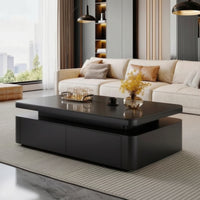 Coffee Table with 4 Drawers Minimalist Coffee Table with Storage Modern Furniture for Living Room, Apartment