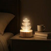 Compact Fountain Humidifier Glowing Desktop Humidifier Quiet Tabletop Aroma Dispenser High-Frequency for Office Workers, Bedroom, Living Room