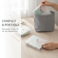 Frosted PP Translucent Loose-Leaf Notebook with Envelope Buckle, 20-Ring Large Capacity