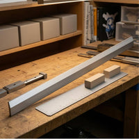 Beveled Edges Piano Key Straightedge Silver Finish Piano Key Ruler Rectangular Profile Metal Straightedge Slim