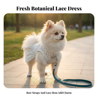 Breathable Small Dog Summer Dress Leash Attachable Floral Pet Dress Anti-Shedding for Dogs, Outdoor, Walks