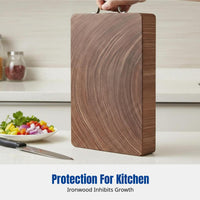 Ironwood Chopping Board, Antimicrobial Durable Wood Cutting Board, Double-Sided, Thickened, Home Kitchen