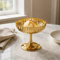 Stainless Steel Dessert Cup Food-Grade Footed Ice Cream Dish Polished Finish Footed Dessert Bowl for Party