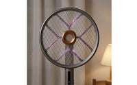 Rechargeable Telescopic Bug Swatter Long Reach Electric Bug Swatter Metal Mesh Bug Exterminator Racket Handheld