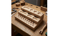 Fly Tying Tool Rack Slotted Fly Tying Organizer Wooden Wood Storage Rack