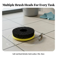 Electric Drill Cleaning Brush Bristles Drill-Powered Scrubber Attachment Set Heavy Duty for Car Cleaners, Cleaning Technicians, Restroom, Kitchen