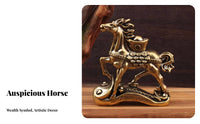 Intricate Details Chinese Astrological Horse Ornament Artisanally Made Feng Shui Wealth Horse Compact Design for Living Room, Office