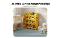 Child-Friendly Design Duck Toy Storage Rack Space-Saving Child S Storage Cabinet with Bins Large Capacity Multi-Bin Toy Organizer Sturdy Construction for Toddlers, Parents, Nursery, Kindergarten, Daycare, Living Room