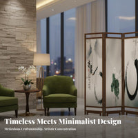 Wooden Folding Screen Foldable Design Wooden Frame Room Separate R Movable Freestanding Partition Screen for Homeowners, Hotel, Entrance Restaurant