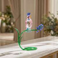 Tabletop Bird Figurine Faceted Crystal Bird Decorative Animal Statue Exquisite for Living Room, Shelf, Office