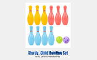 Kids Indoor Bowling Set, Plastic Pins and Balls, Educational Number Game, Cartoon Design, Parent-Child Interaction, Gift Box
