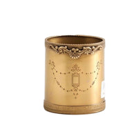 Decorative Metal Canister Courtly Ornate Metal Canister Elegant Brass-Toned Container for Dresser, Console Table
