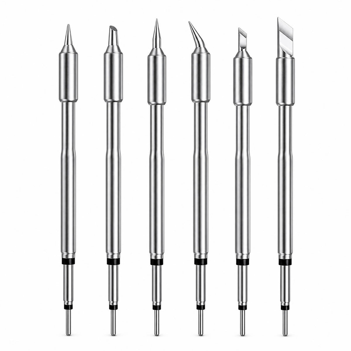 6 Pieces HS-02A Compatible Replacement Head Long Shaft Soldering Iron Tip