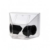 Glove Ports Acrylic Dust Box Slanted Top Dustproof Enclosure