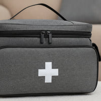 Zippered First Aid Bag with Double Zippers Portable Empty First Aid Kit Storage Case Compact Medical Storage Bag Easy-Access for Car