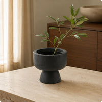 Wooden Decorative Vase Vertical Groove Design Wooden Vase Home Decor for Living Room
