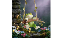 Frog Swing Decoration Cute Frog Ladder Hanger Resin Outdoor Decor for Garden