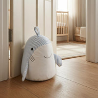 Cute Shark Door Stopper Cartoon Textile Door Stopper Soft Weighted Doorstop Printed Face for Anti-Slam