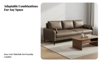 Scratch-Resistant Modern 3-Seater Sofa Easy to Clean Modern Minimalist Sofa Comfy Upholstered 3 Seater Couch Deep Seat for Families, Homeowners, Reception Area, Rental Home, Away Ice, Bedroom