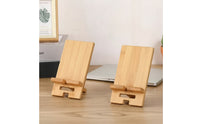 Wooden Phone Stand Handshands-off Desktop Phone Holder Wooden Stand with Ledge Minimalist Angled for Desk, Screen Calls