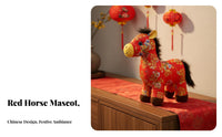 Astrological Horse Stuffed Toy Blessing Souvenir Chinese New Year Horse Stuffed Chinese New Year Symbol Doll Comfortable to Feel
