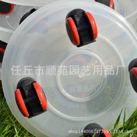 Clear Resin Plant Pot Mover with Universal Wheels