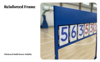 Portable Flip Number Stand 6-Digit Display Game Scorer Wheeled Design Easy Assembly for Referees, School Personnel