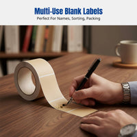 Paper Sticker Label, Blank Name Tag, Brown, Multi-Size, Packaging, Ideal for Cross-Border Bulk Use