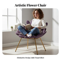 blossom Backrest Cactus-Shaped Armchair distinctive Shape paddinged perusing Chair Artistic Design Living Room Seating Statement Piece for Interior Designers, Homeowners, Book Lovers, Lounge Area, Bedroom, Home Office, Reception Hall