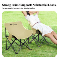 Foldable Design sleeklow-slung Moon Chair With Backrest Folding Camp Chair Lightweight Fishing Stool Easy Setup for al fresco diningkers, Beachand adventureers, Beach, al fresco dining, al fresco dinings, Backyard