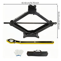 Steel Scissor Jack Kit Compact Car Jack Kit Lifting Screw Crank Wrench Set Stable Base for Roadside Repair