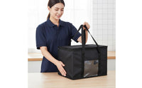 Aluminum Foil Lined Picnic Bag Reusable Insulated Thermal Tote Bag Clear Front Pocket Large Zippered Food Carrier for Beach