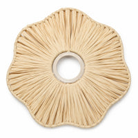 Slimline Pendant Lampshade with Scalloped Edge Bohemian Disc Pendant Light Shade Handmade Rattan Lamp Shade Artisanal for Bedroom