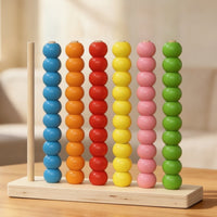 Early Learning Wooden Counting Frame Educational Wooden Abacus Colorful Counting Frame with Beads Math for Preschoolers, Toddlers, Homeschool, Classroom, Playroom