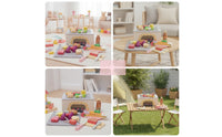 Kids BBQ Grill Playset Wooden-Look BBQ Grill Playset Freestanding for Toddlers