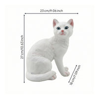 Cat Figurine Resin Cat Statue Naturalistic Home Decor for Gardeners, Garden, Yard, Living Room