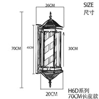 Wall-Mounted LED Barber Pole Light, 70cm, EU Plug