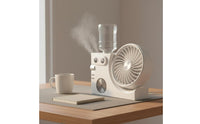 Portable Design Mini Misting Fan Quiet Operation USB Desk Fan with Humidifier Low Noise Personal Space Cooler 3 Speed Settings for Office, Bedroom, Dorm Room