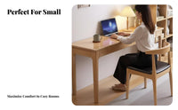 Space-Saving Narrow Wooden Desk full Wood Study Table Multi-Purpose Household Furniture Minimalist Design for Apartment Dwellers, Home Office Workers, Professionals, Small Spaces, Bedroom