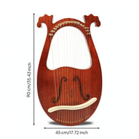 16-String Lyre Portable Lyre Acoustic Musical Instrument for Beginners, Students, Home Practice