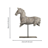 Horse Sculpture with Stand Stone Like Horse Sculpture Tabletop for Bookshelf