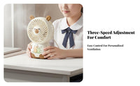 Compact and Portable Capybara Handheld Fan Built-in Battery Cute Capybara Fan 3-Speed Adjustable Lanyard Included for Students, Kids, Desktop, Travel, Office, Dorm Room