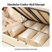 Underbed Fabric Container Space-Saving Under-Bed Clothes Container for Dorm Room