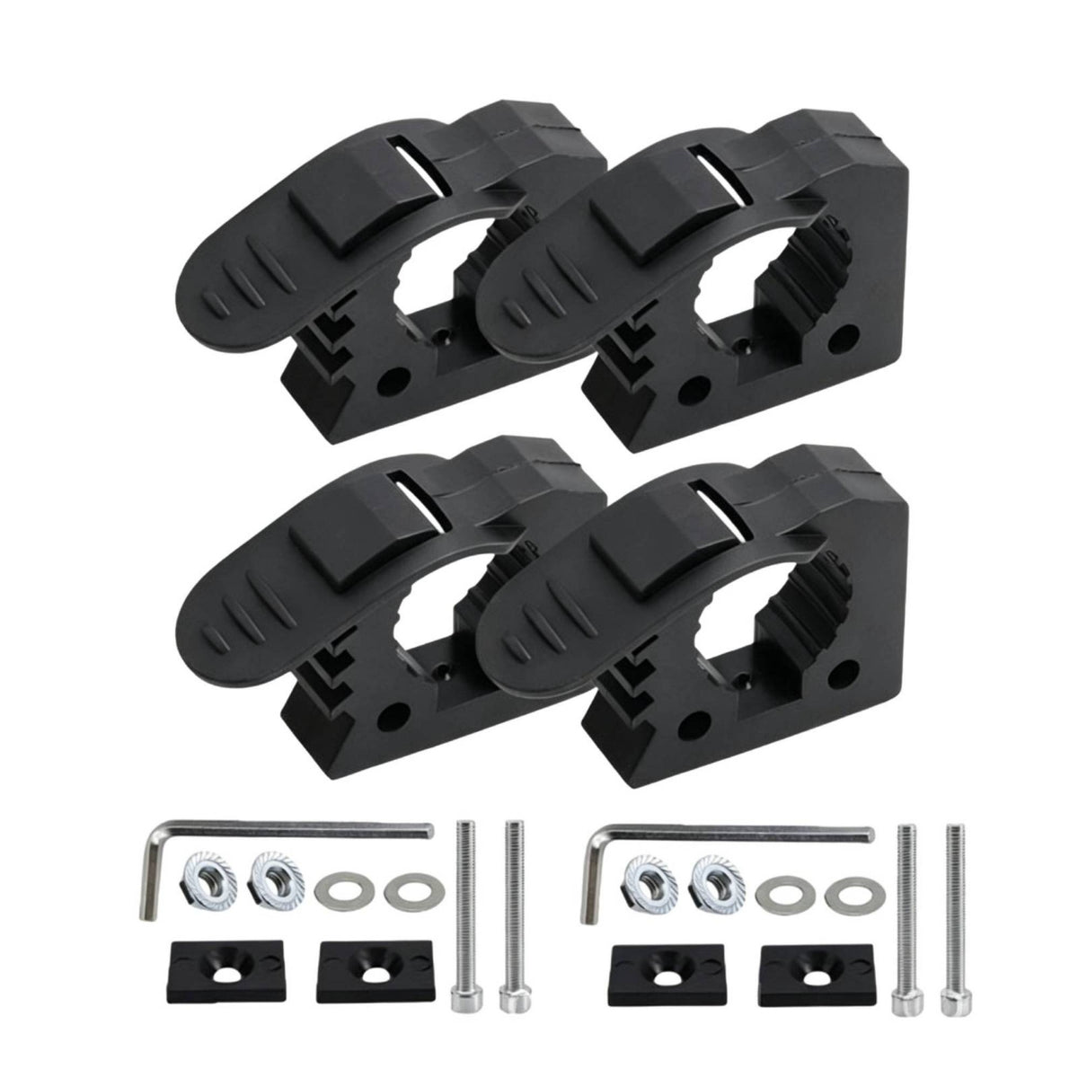 4 Pieces Easy to Install Rubber Clamp with Mounting Hardware Long-Lasting Quick-Release Clamp Heavy-Duty Space-Saving for Utility Vehicle