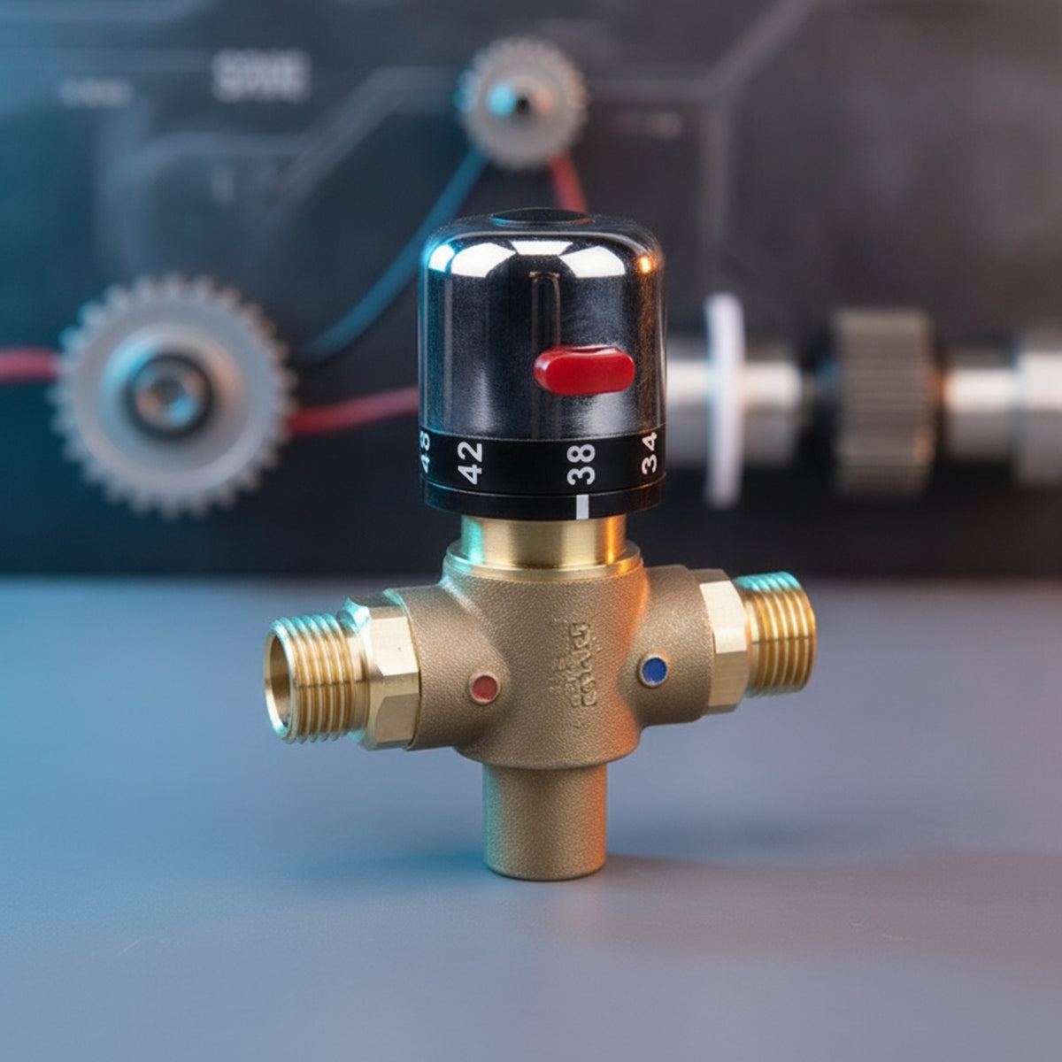 Backflow-Resistant Thermostatic Valve with Check Function One-Way Thermostatic Control Valve for Plumbers
