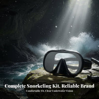 Waterproof Anti-Fog Diving Mask Ultra Clear Lens Tempered Glass Swim Mask Adjustable Strap for Divers, Beginners, Swimming, Beach, Ocean