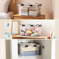 Storage Box with Lid and Lidded Clear Storage Box Heavy-Duty Organizer for Homeowners, Families, Closet